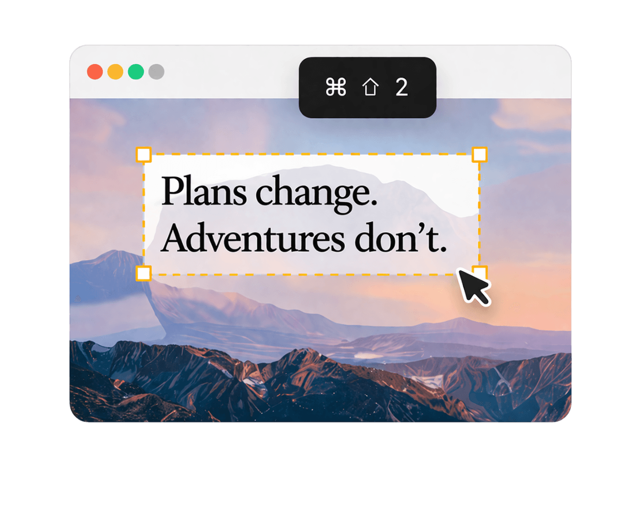 Step 1 selection window