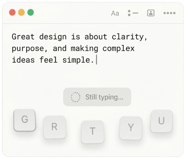 Typing manually demonstration